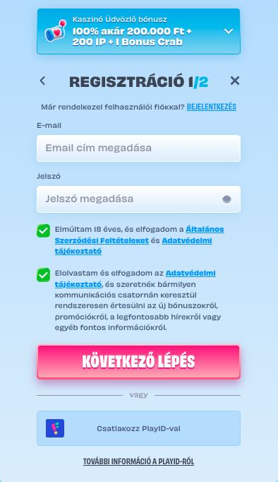 OnlySpins Casino regisztráció