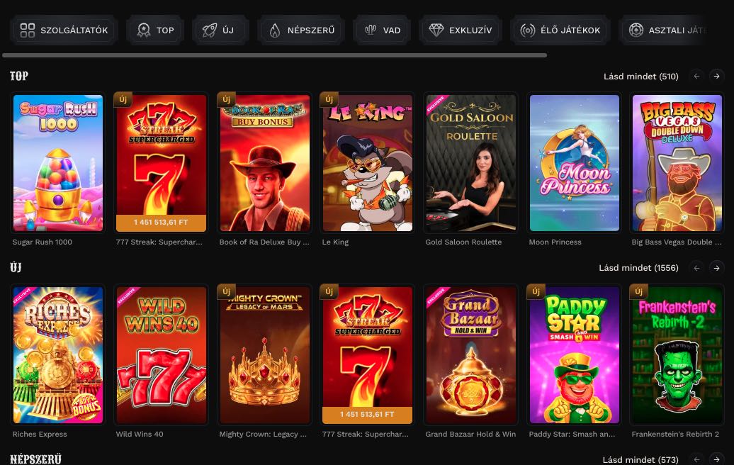 Wildsino Casino nyerőgépek