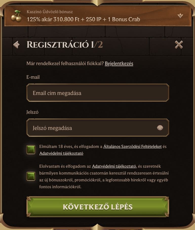 Lanista Casino regisztráció