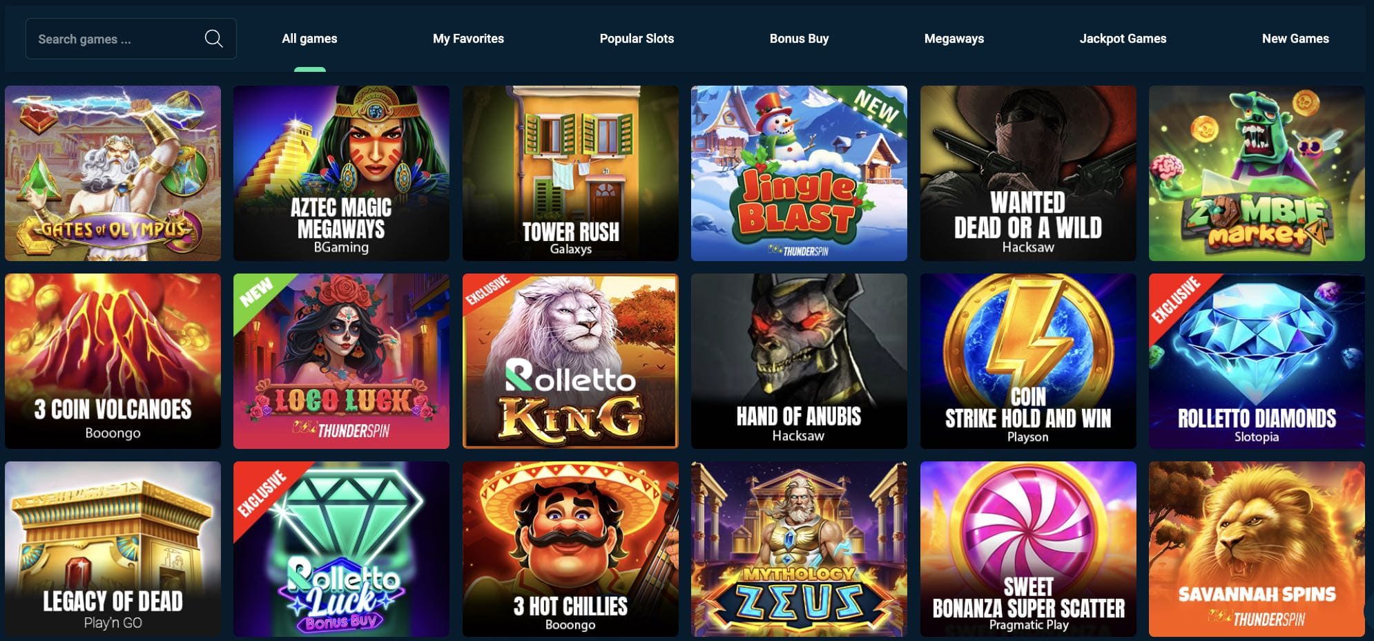 Rolletto Casino nyerőgépek