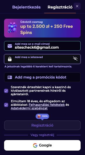 SlotsDJ Casino regisztráció