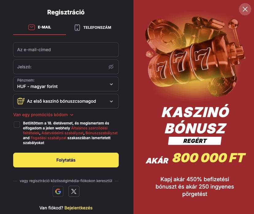 Vulkan Spiele Casino regisztráció