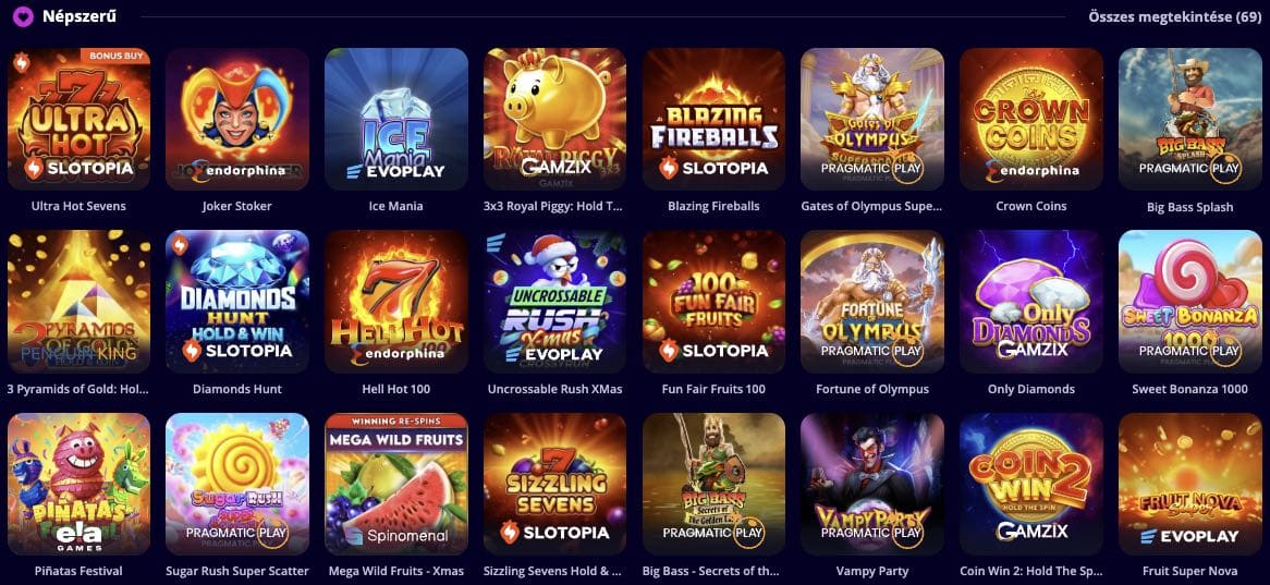 Slotoro casino nyerőgépek