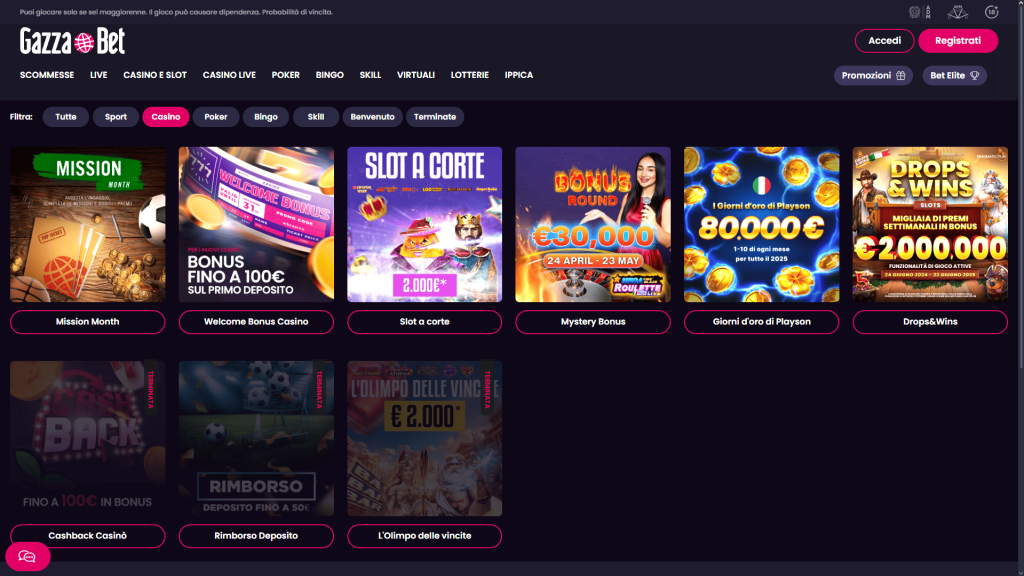 Bonus del casinò GazzaBet