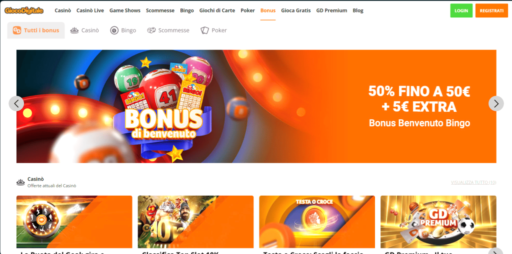 Bonus del casinò Gioco Digitale