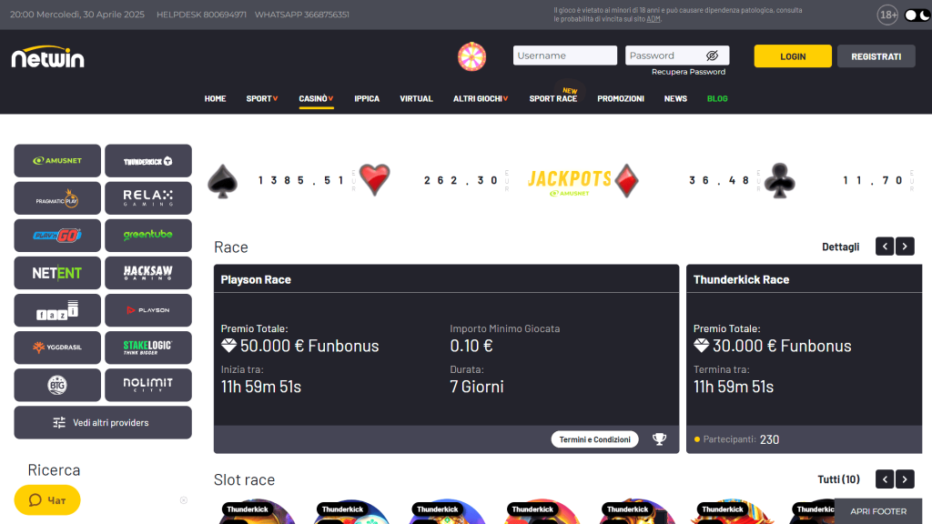 Netwin casinò Italia