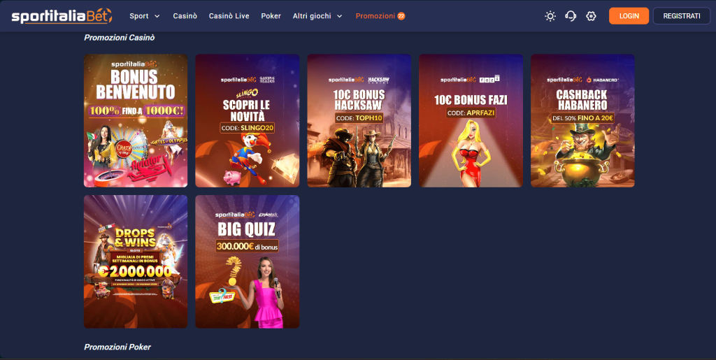 Bonus del casinò SportitaliaBet