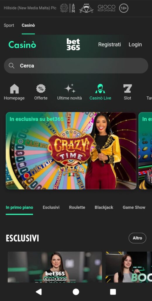 bet365 casino mobile live giochi