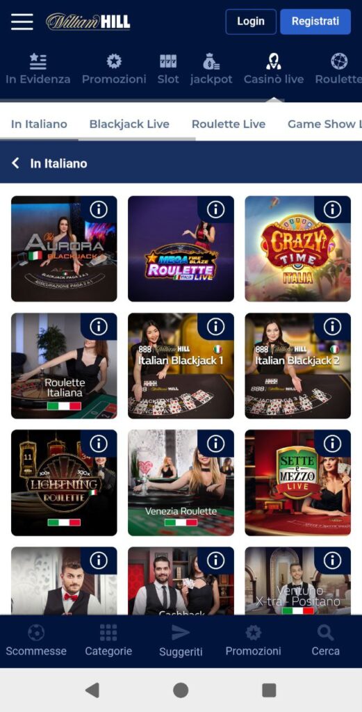 william hill casino mobile live giochi