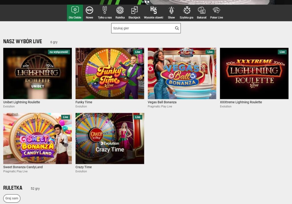 Unibet kasyno na zywo