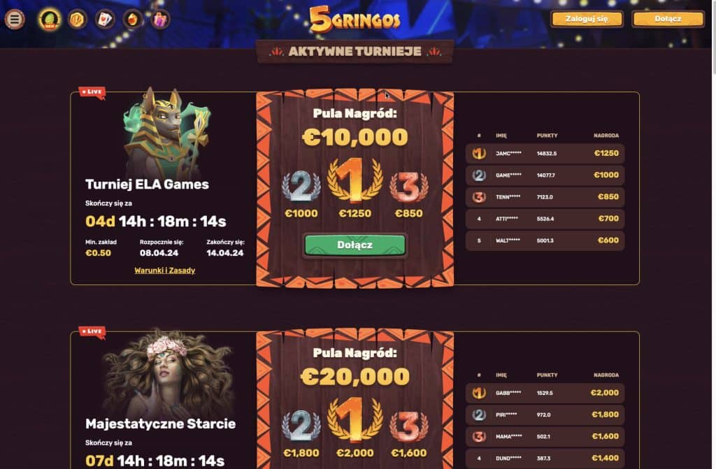 5Gringos casino turnieje