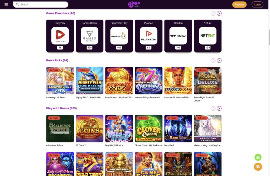 BooCasino automaty do gier