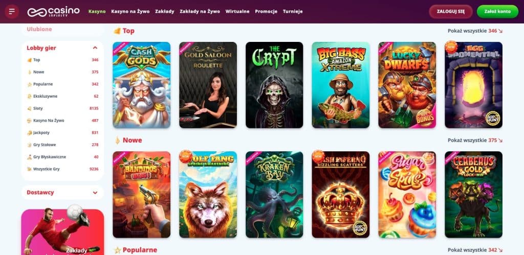 Infinity casino automaty do gier