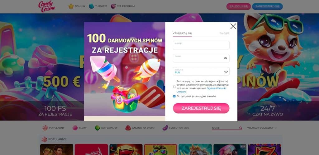 Candy casino rejestracja