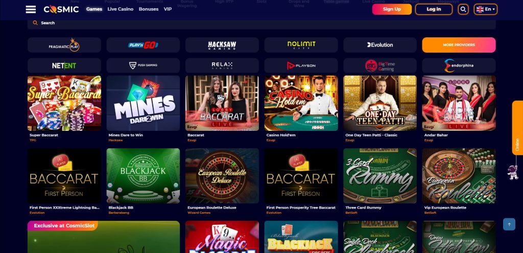 cosmicslot kasyno na zywo