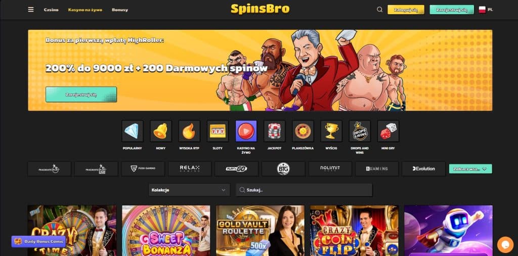 spinsbro kasyno na zywo