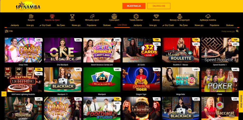 spinamba gry na zywo
