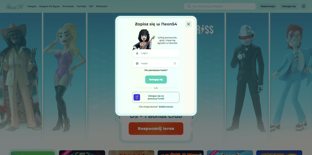 Neon54 casino rejestracja konta