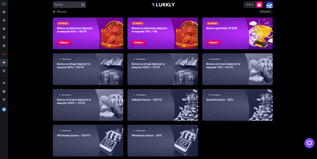 Lukkly casino bonusy