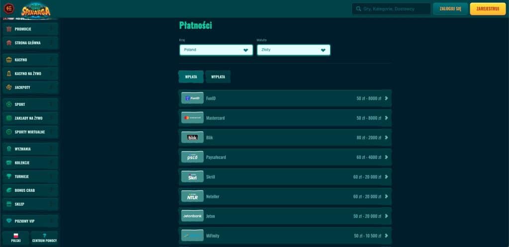 Metody Wpłaty i Wypłat
