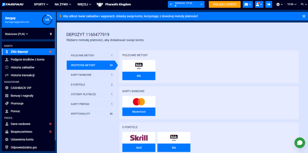 Metody Wpłaty i Wypłat