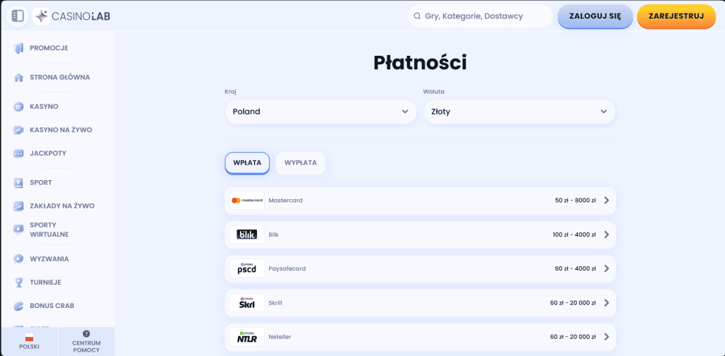 Metody Wpłaty i Wypłat