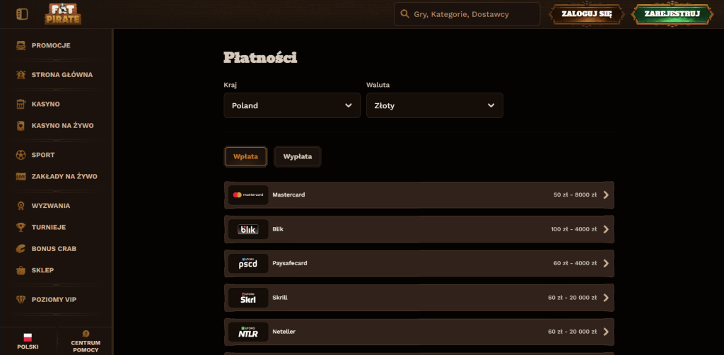 Metody Wpłaty i Wypłat