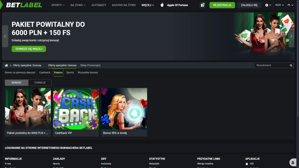 BetLabel casino bonusy