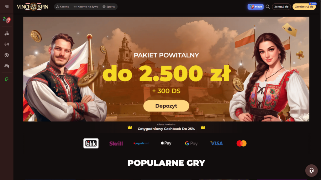 Vincispin casino Polska