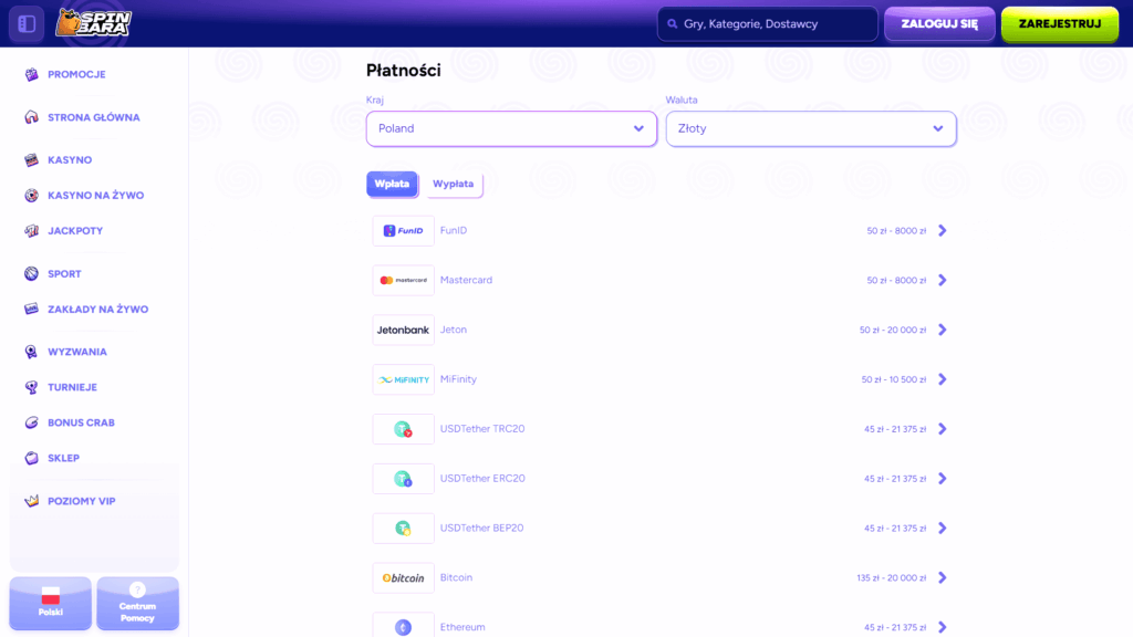 Metody Wpłaty i Wypłat