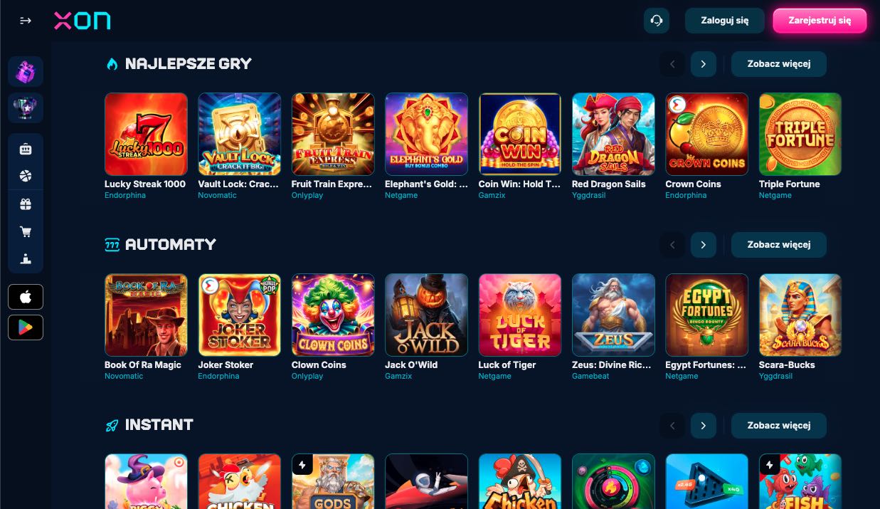 Xon Bet casino automaty do gier