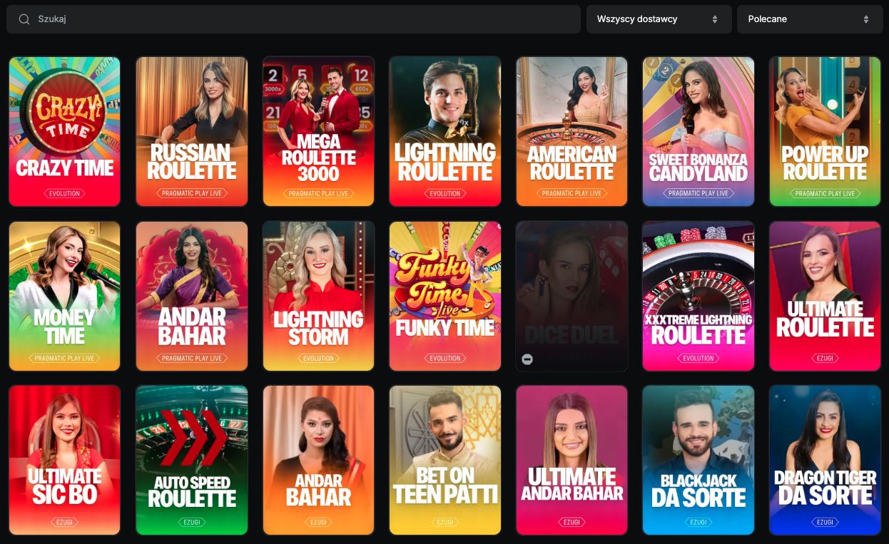 Gra z krupierami na żywo