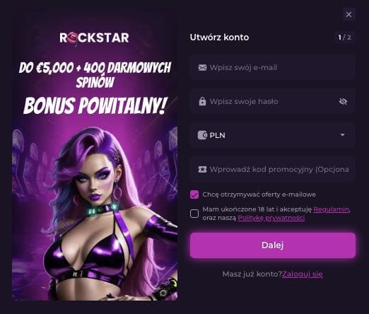 Rockstar casino rejestracja konta