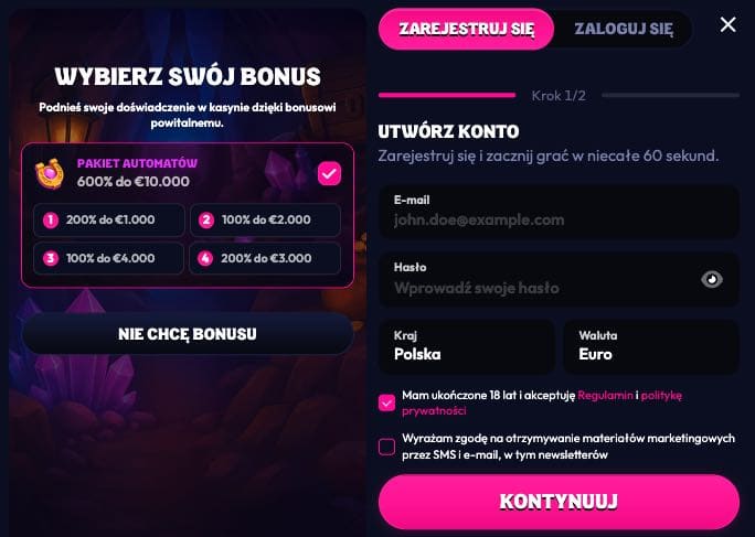 Wildzy casino rejestracja konta