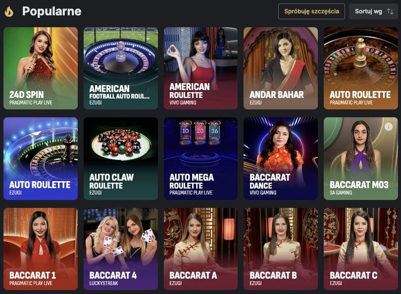 Gra z krupierami na żywo