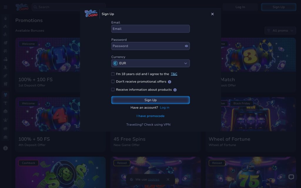 7bit casino registration