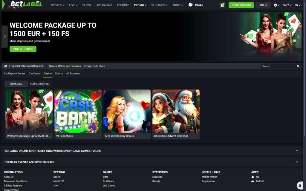 BetLabel casino bonuses