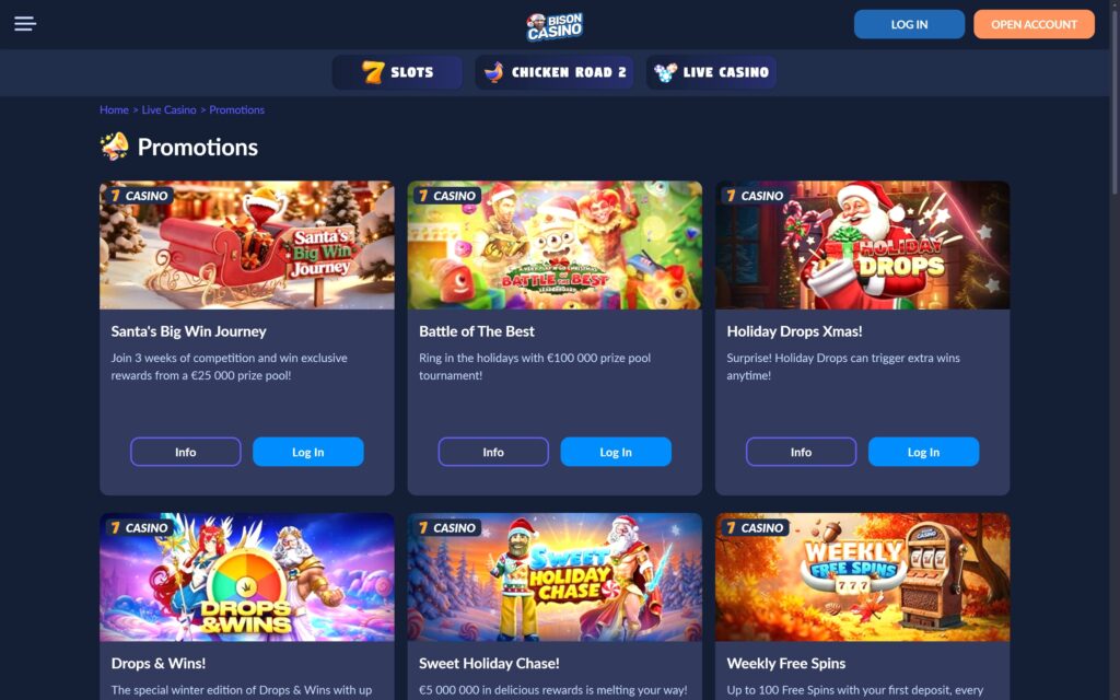 Bison casino bonuses