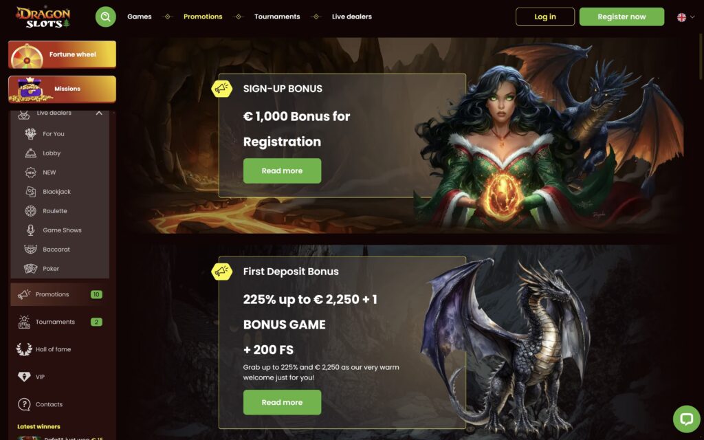 Dragon Slots casino bonuses