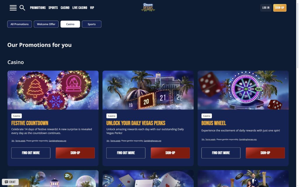 Dream Vegas casino bonuses