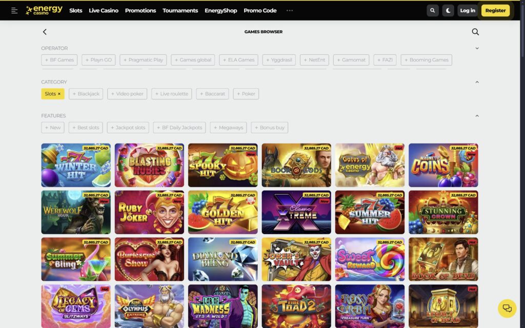 Energy casino slots