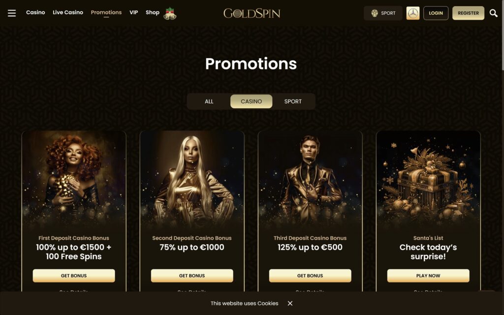 GoldSpin casino bonuses