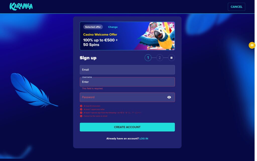 Karamba casino registration