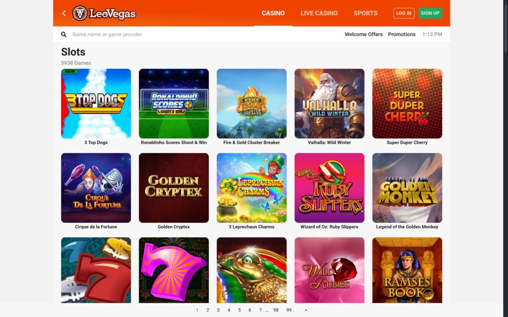 Leovegas casino slots