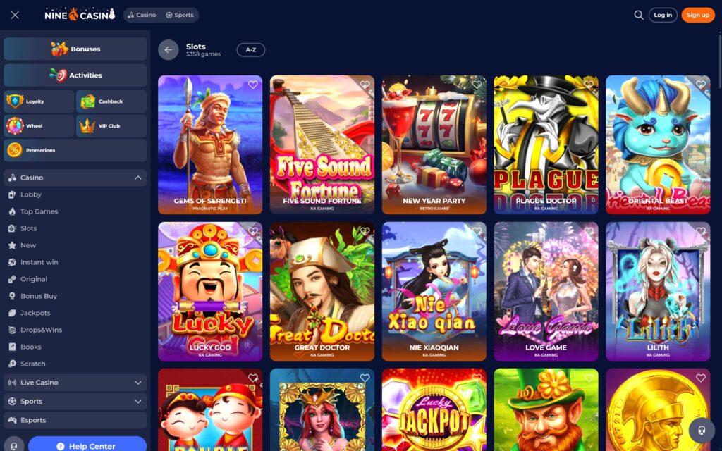 Nine casino slots