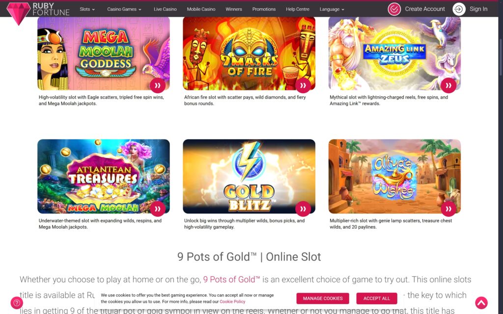 Ruby Fortune casino slots