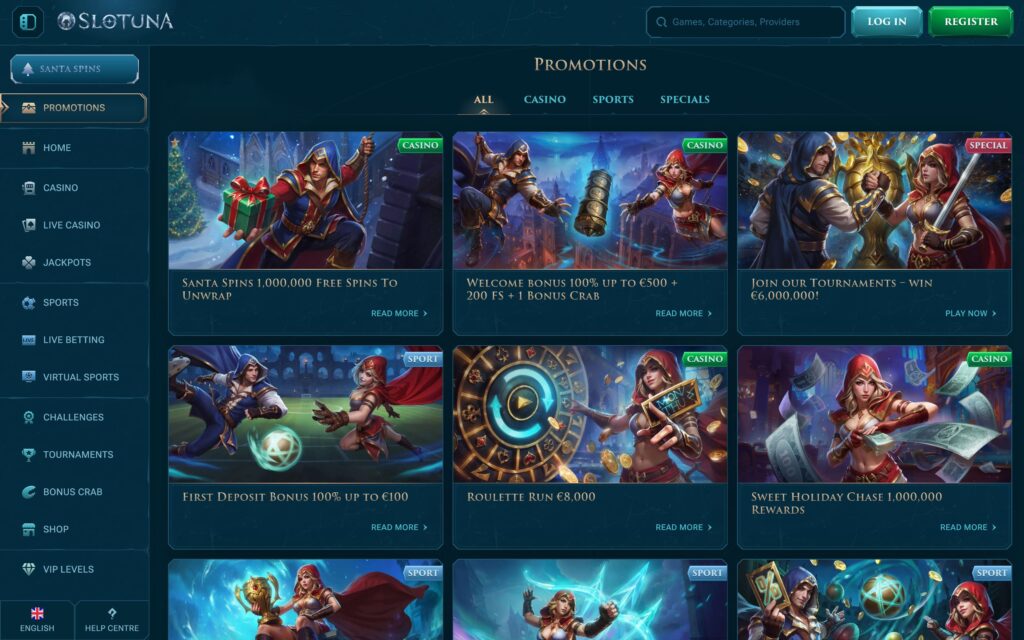Slotuna casino bonuses