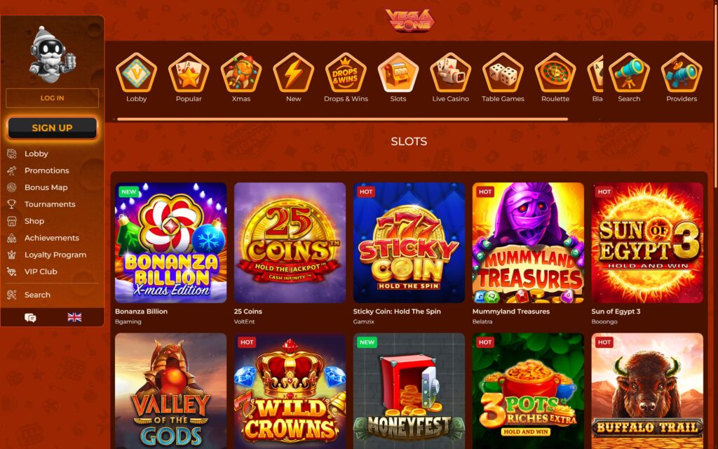 VegaZone casino slots
