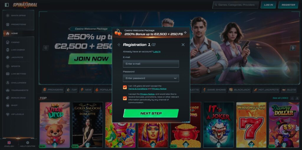 Spinational Casino Registration