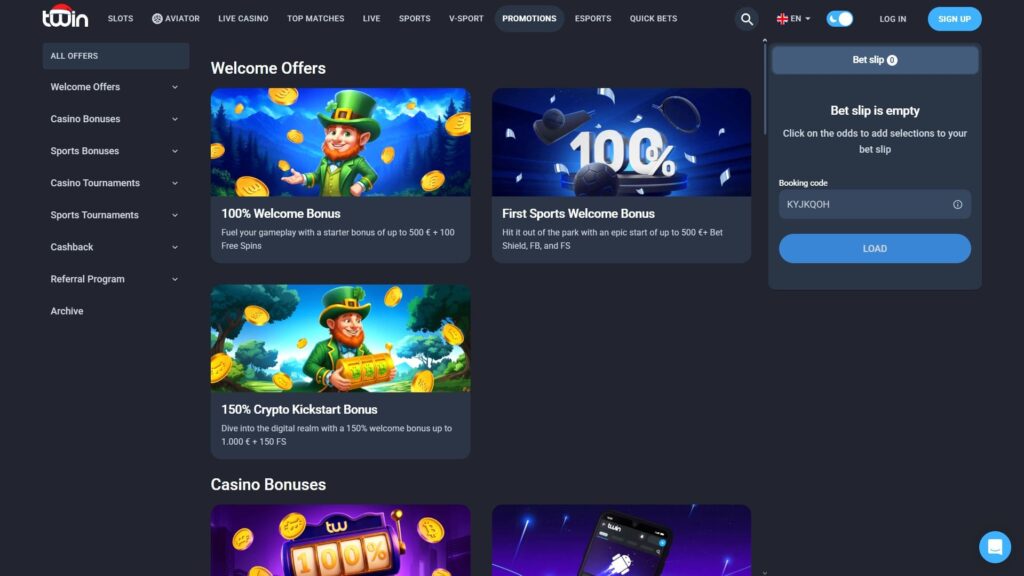 Twin casino bonuses